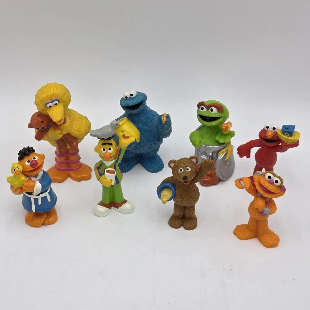 1997 Tyco Preschool ~ 30th Anniversary Sesame Street ~ Set of 8 PVC figures